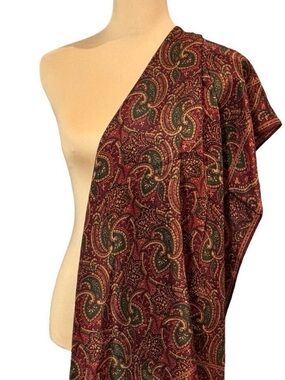 VTG 80s Paisley Large Square Silk Scarf Japan Academia Heritage Old Money